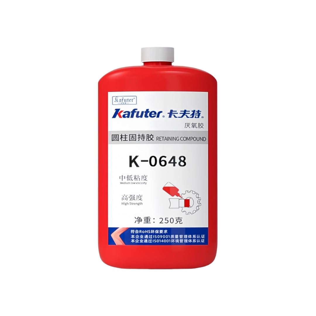 VIDOO Kafuter K-0648 Fijador Mecánico Antideslizante Verde, Retenedor Manguito Permanente Viscosidad Media, Gel Estabilizador Polea Resistente, 250g