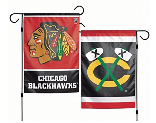 Drapeau Blackhawks double face lisible des deux côtés pour jardin