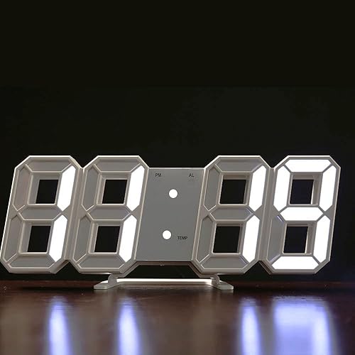 YIJUANGFA Reloj digital LED de escritorio, reloj despertador de pared, relojes electrónicos compactos, reloj de cocina, ajuste de brillo, pantalla