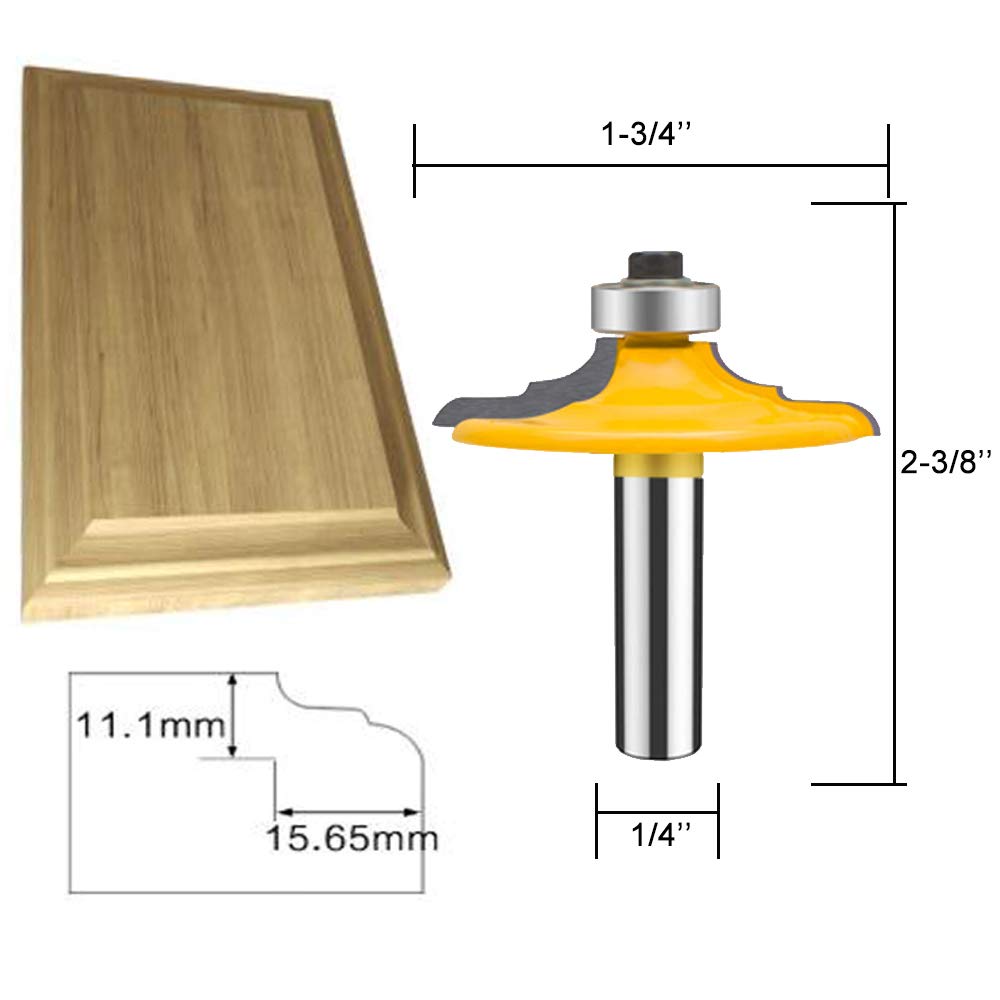 TAIWAIN - Juego de 4 brocas para puerta y cajón de 1/2 pulgada, fresa de madera, fresadora de madera y carburo inglete para carpintería (F-1/2MG)