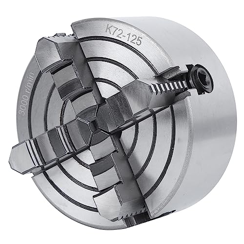 Mandril de Torno Independiente de 4 Mordazas, Herramienta de Sujeción de Fuerza de Sujeción Fuerte para Taladradora y Fresadora CNC, 125mm