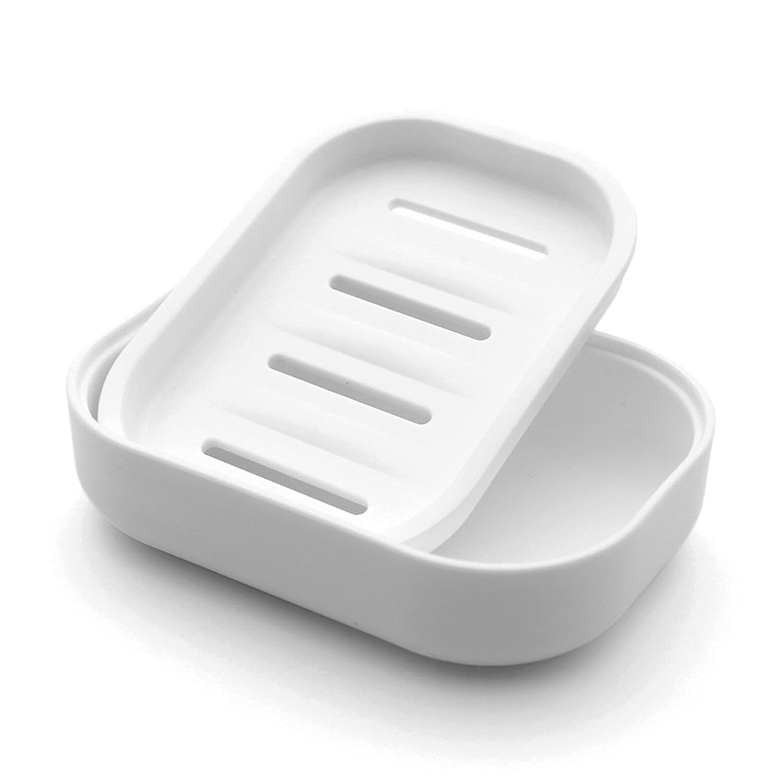 Cream Soap Dish with Drainage, Ventilated Plastic Soap Holder for Bathroom Shower & Sink, Keeps Bar Soap Dry & Clean, Non-Slip Slotted Tray, Easy to Clean, Compact Design for Small Bars (1 Pack)