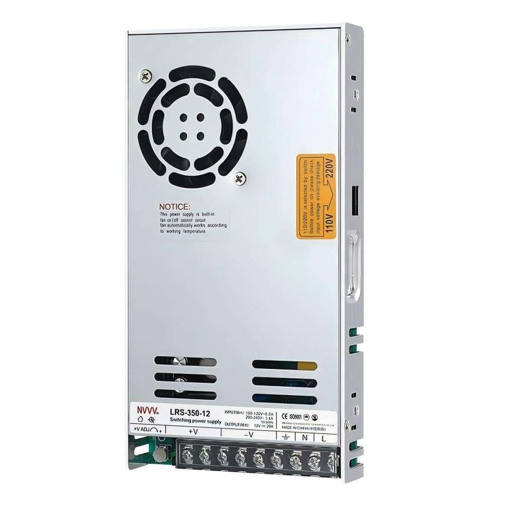 NVVV LRS-350-12 Switching Power Supply 12V 29Amp Enclosed Switchable Power Supply