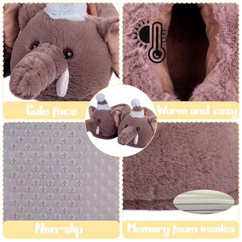 Animal Slippers for Women & Men - Fluffy Plush Indoor/Outdoor House Shoes, Bee Warm Winter Slippers with Memory Foam, Non-Slip Sole3