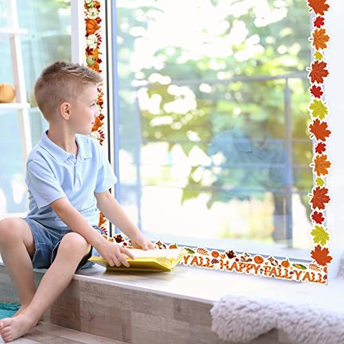Image of 69ft Fall Bulletin Board Borders Autumn Thanksgiving Bulletin Trim Border Pumpkins Maple Leaf Borders Stickers for School Classroom Sunday School Office Party Wall Decor