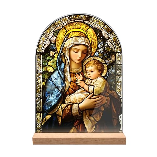 Estatua decorativa Virgen María acrílica para altar miniatura 1
