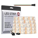 BTF-LIGHTING SK6812(Similar WS2812B) RGBW RGB+Warm White(3000K) Individually Addressable DC12V 16.4FT 60LED/Pixels/m 4 Colors in 1 Light Dream Color LED Strip IP65 White PCB(No Adapter or Controller)
