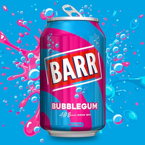 Barr Since 1875, 24 Pack Blue Bubblegum Zero No Sugar Flavoured Fizzy Drink "Fizzingly Fun" - 24 X 330Ml Cans - 3