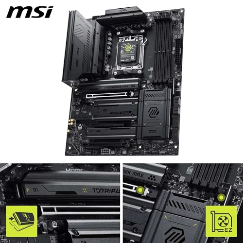 Image of MSI MAG X870E Tomahawk MAX WiFi Motherboard, ATX - Supports AMD Ryzen 9000 /8000 / 7000 Processors, AM5 - DDR5 Memory Boost (up to 8400+ MT /s OC), PCIe 5.0 x16, 2X M.2 Gen5, Wi-Fi 7, 5G LAN
