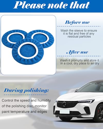 Image of Tallew 40 Pcs 9 to 10 Inches Buffer Pads Bulk Car Polisher Bonnets Orbital Buffer Bonnets Microfiber Polishing Pad Car Wax Cover for Cleaning and Polishing (Dark Blue)