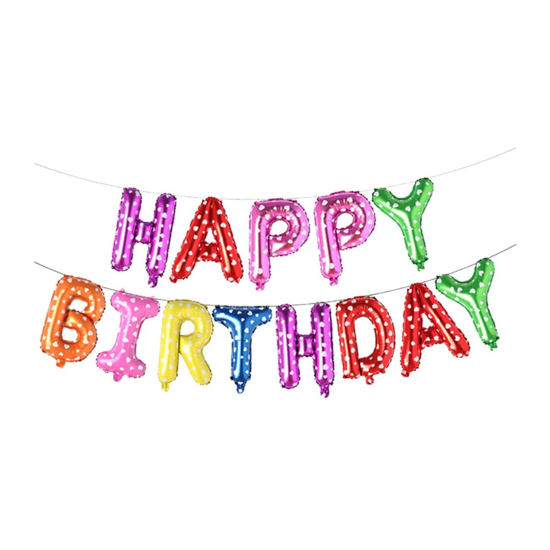 Mr.Partywala Happy Birthday Banner Foil Balloons - Size-16", Theme-Happy Birthday, Colour- Multicolor - Premium Decorations for Birthday Parties - Includes 13 Letters (Multicolor)