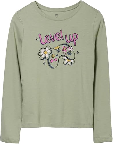 GAP Camiseta estampada de manga larga para niña
