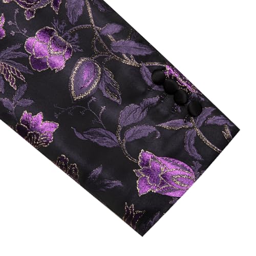 Image of Barry.Wang Mens Floral Blazer Suit Jacket Notched Lapel Casual Sport Coat
