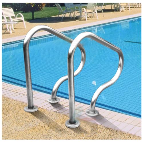 Pool Handrail,Swimming Pool Handrail Railing,304 Stainless Steel Pool Railing,250 LBS Load Capacity,with Quick Mount Base,for Indoor Outdoor Pool Water Park