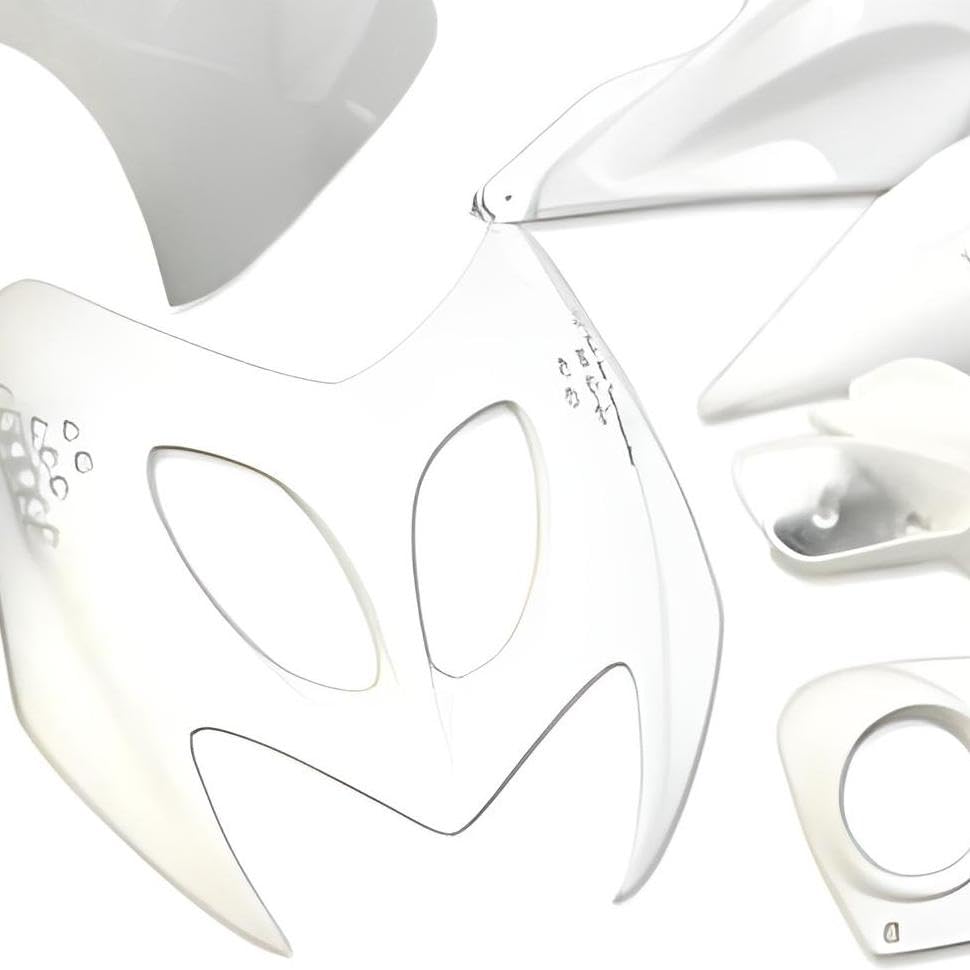 Kit carénage STR8 Mini Aerox Nitro 7 pièces blanc brillant résistant