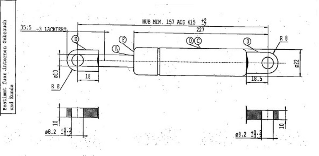 Stabilus - Molla A Gas Lift-O-Mat, 1350 N Di Spinta, 018360 Nero