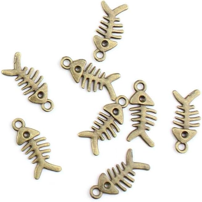Jewelry Making Charms Fishbone findings Craft Lots Necklace Bronze