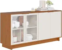 Buffet Vitória Colibri Móveis com 4 Portas e 2 Prateleiras Freijó/Off White