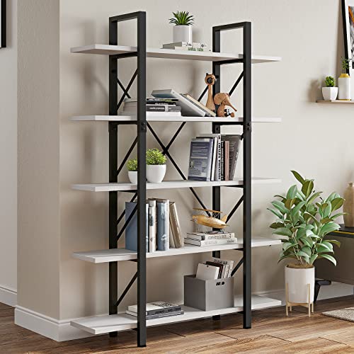 Yitahome 5 Tier Bookcase, Artsy Modern Bookshelf, Book Rack, Storage Rack Shelves In Living Room/Home/Office, Books Holder Organizer For Books/Movies - White #TOP3