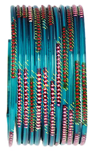 JD'Z COLLECTION Indian Jewelry Bangles Set Bollywood Style Bangle Bridal Ethnic Dailywear Glass Bangles Set3
