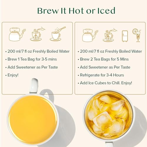Image of VAHDAM Organic Turmeric Ginger Herbal Tea Bags (100 Pyramid Tea Bags) Caffeine Free, Non GMO | 100% Pure Herbal Blend - Savory & Spicy, Plant-Based Teabags | Resealable Ziplock Pouch (Pack of 2)