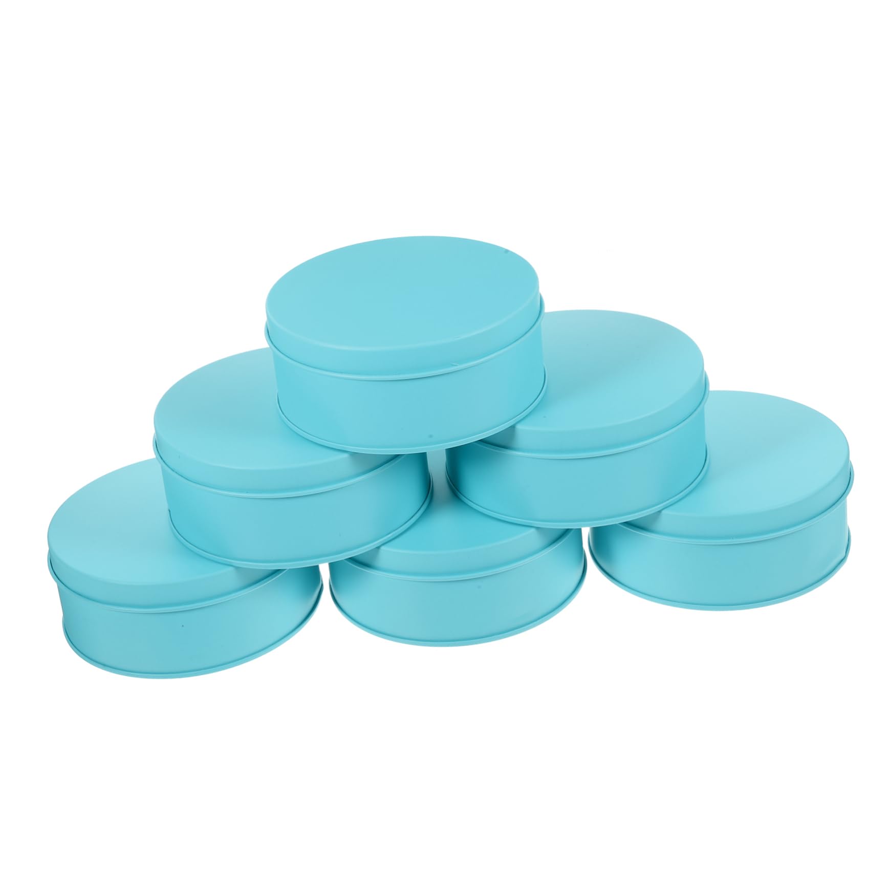 Garneck Stylish 6-pack Metal Cookie Storage Jars Candy Tin Boxes for Cookies Snacks Decorative Lid