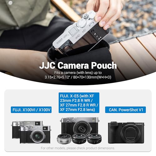 Funda de cuero para cámara Fuji X-E5 y PowerShot V1 azul miniatura 2