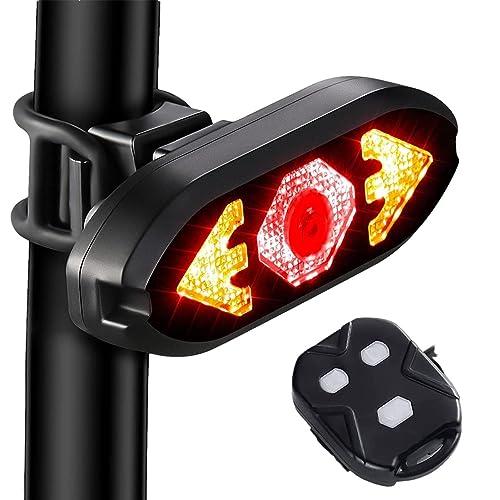 Imtrub Fanale Posteriore per Bicicletta con Telecomando Wireless, Indicatore di...