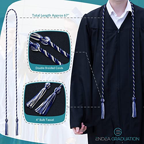 Image of Endea Graduation Single Honor Cord Two-Color (Royal Blue /White)
