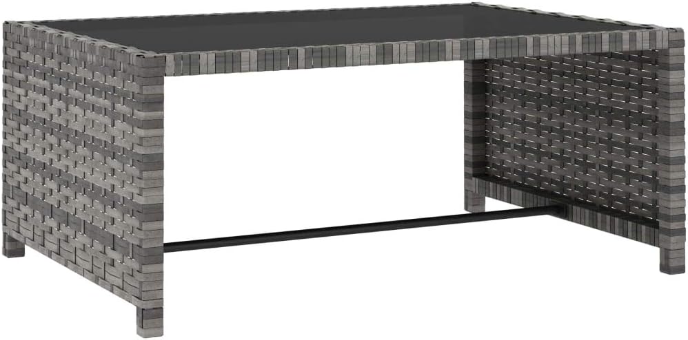 Sun Loungers 2 pcs with Table Poly Rattan Gray,Lounge Chair Portable Lightweight Reclining Garden Sun Lounger for Patio, Deck, and Poolside