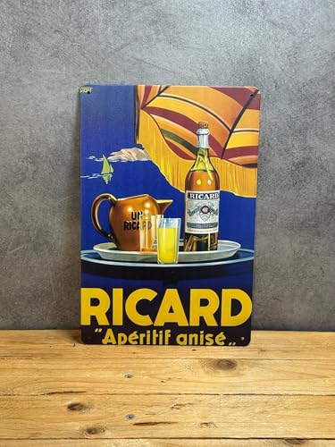 PLAK2L -Plaque Métal Vintage Décorative RICARD 12110-30x20cm