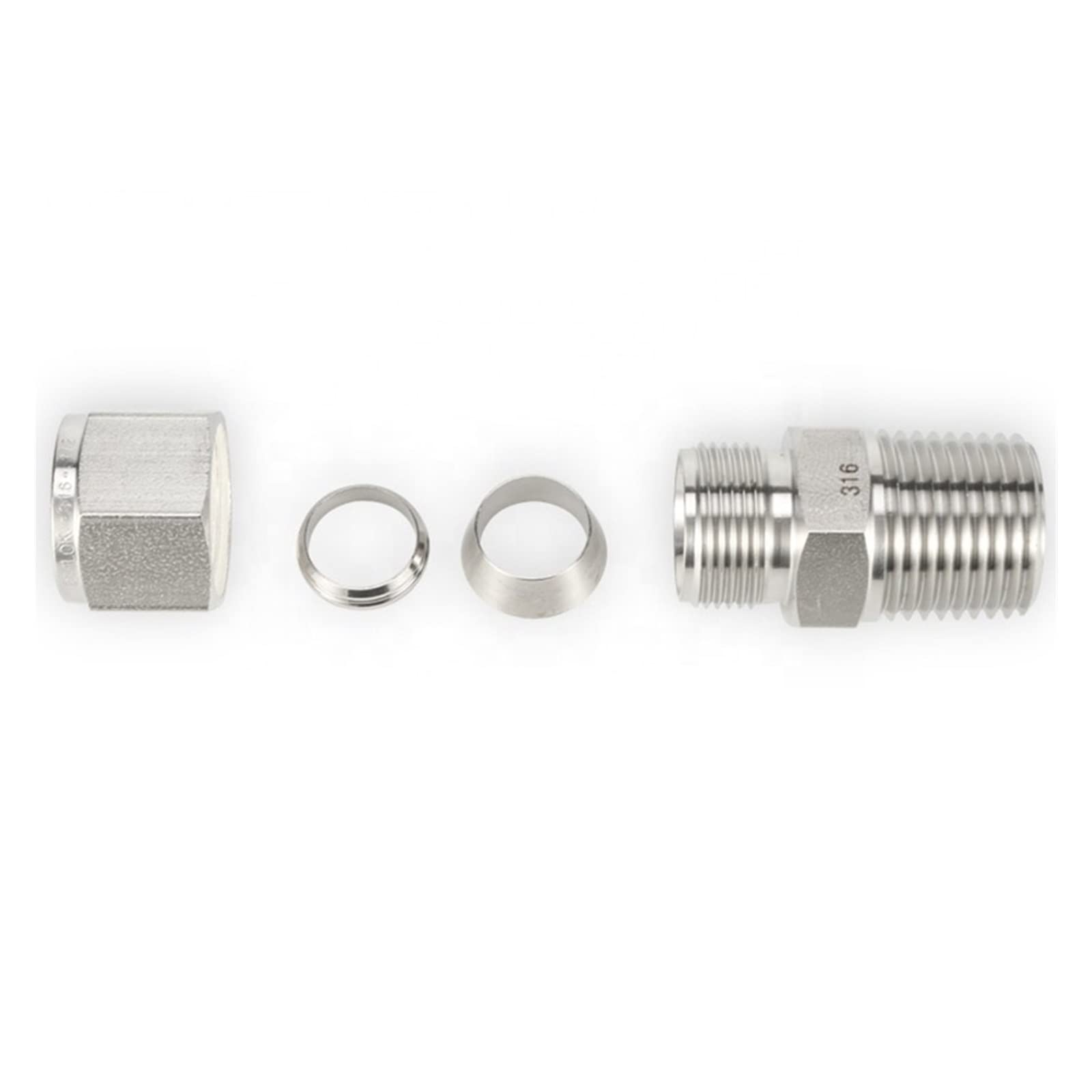3000 Psig adapter wymienny ze stali nierdzewnej 1/8 1/4 1/2 3/4 cala 316L złącze męskie NPT łącznik rurowy 1 szt., MNPT X Look (0,5 cala x 6 mm)