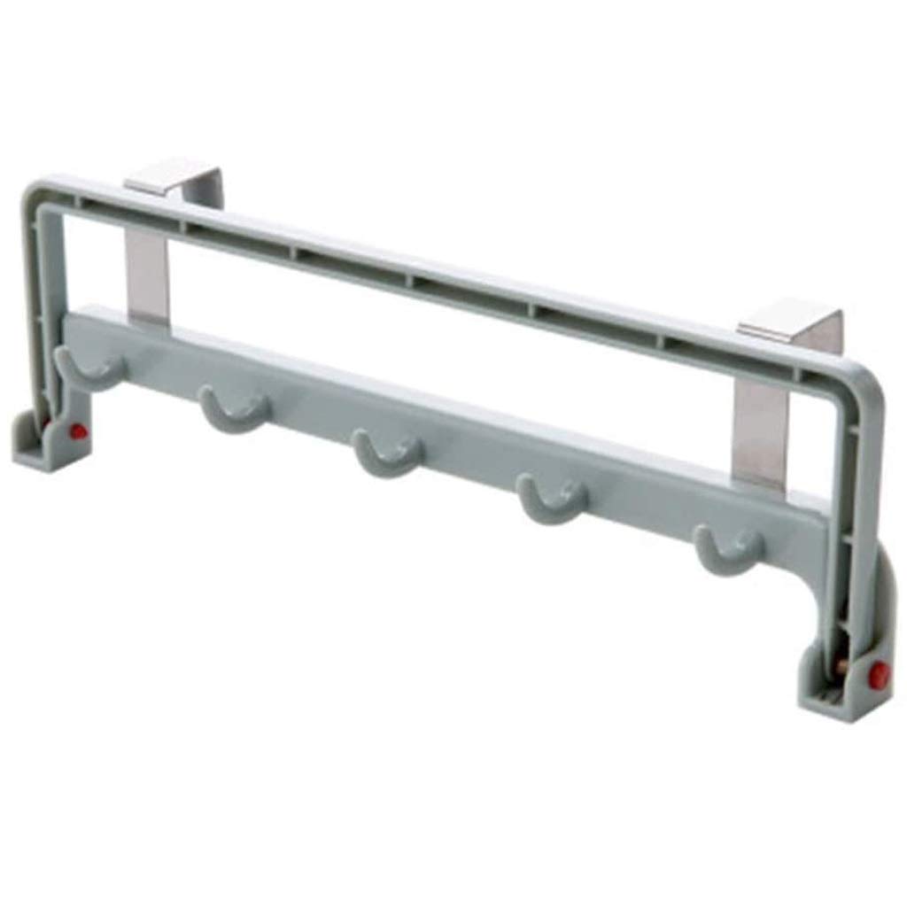 MOBYGKFY and Simple Wall Hanging Multi-Function, Plastic Wall Hanging Coat Rack Folding Kitchen Door Hanger(Argento)