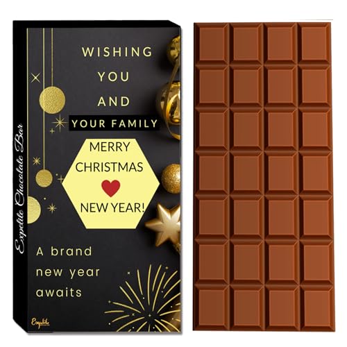 Image of EXPELITE Happy New Year and Merry Christams Chocolate Gift Box For Family - 100 Grams New Year Chocolate Gift For Friends