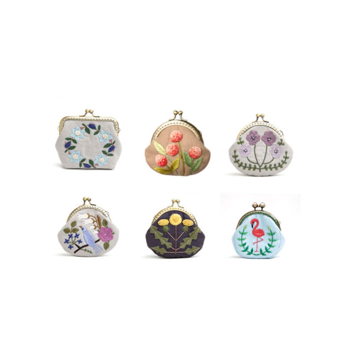 Operitacx 3sets Completo Di Kit Di Ricamo Fai Te Per Principianti Borsa Moneta Con Accessori Per Embroidery Include Tela Filo Di Lana Ago e Cornice Per Ricamo Per Donne e Bambine
