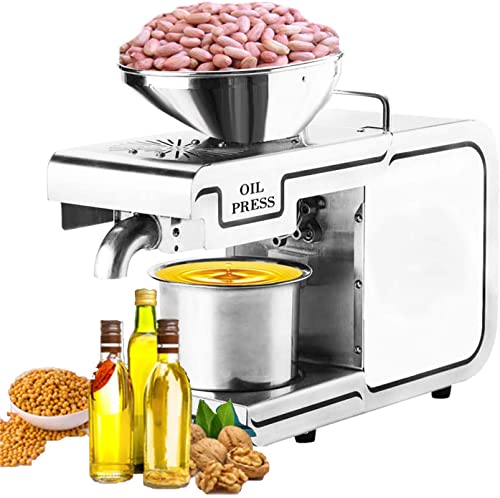 Máquina automática de Prensa de Aceite 635 Watt Prensa automática de Aceite frío/Caliente Expulsor de Aceite orgánico para Aguacate Cacahuete Castor Semilla de cáñamo Canola Sésamo