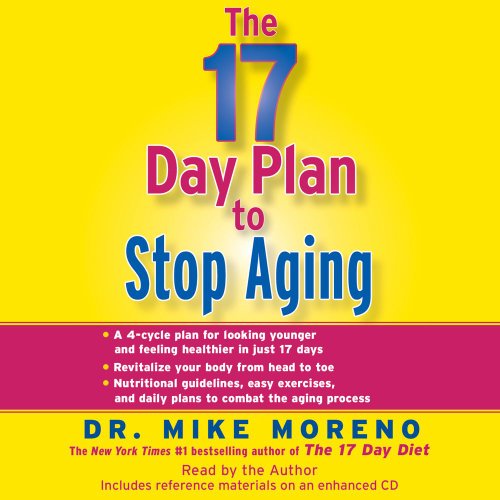 Diseño de la portada del título The 17 Day Plan to Stop Aging