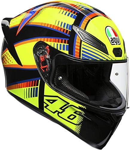 AGV Unisex-Adult Full Face K-1 Soleluna 2015 Motorcycle Helmet (Yellow/Black, Medium/Large) (AGV-0281O010-001-ML)