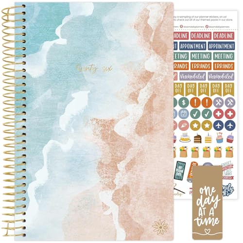 bloom daily planners Agenda 2026 (enero a diciembre), calendario anual organizador, 5.5 x 8.25 pulgadas, agenda semanal y mensual con calcomanías y marcapáginas, Ocean Oasis