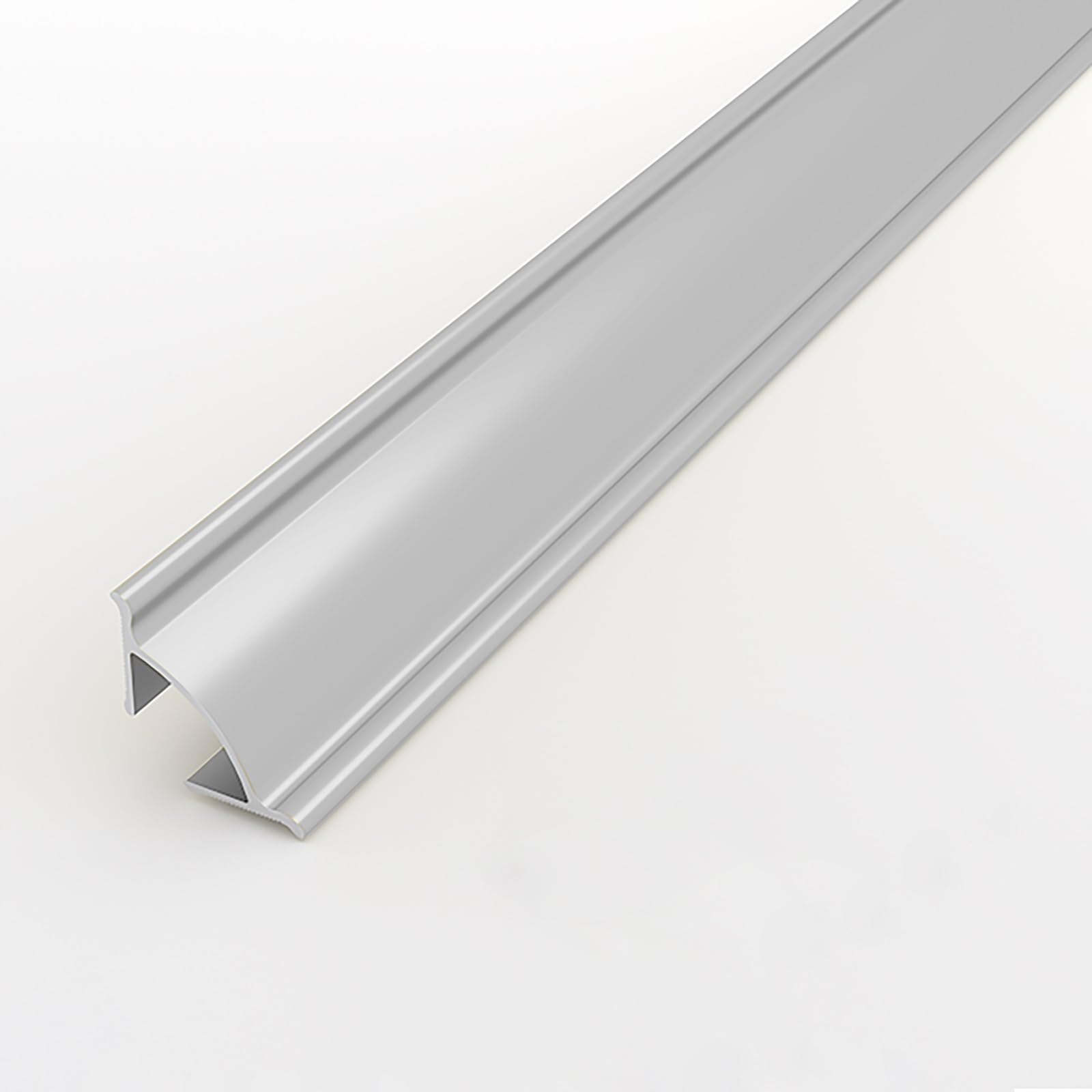 Zócalos De Listones Finales De Aluminio - Perfil De Esquina De 135cm (2 Piezas) para Techo Moderno, Diseño Interior Elegante Y Ambientes del Hogar(Silber,Breite: 2.3 cm)