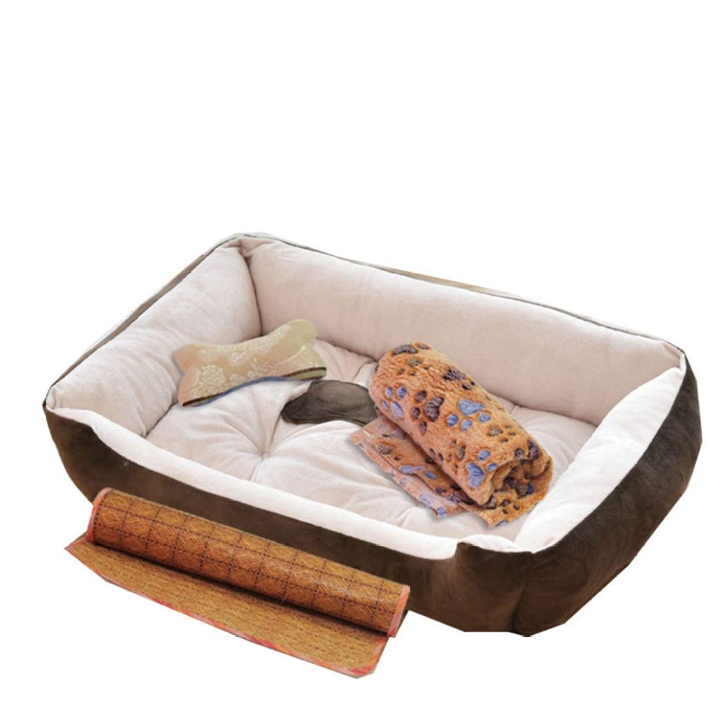 Couchage pour chien et chat XXL au toucher doux et finitions rayées