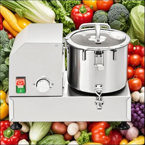 Procesador de alimentos comercial de acero inoxidable, velocidad ajustable para cortar verduras y carne eficientemente, ideal para restaurantes, supermercados y plantas de procesamiento