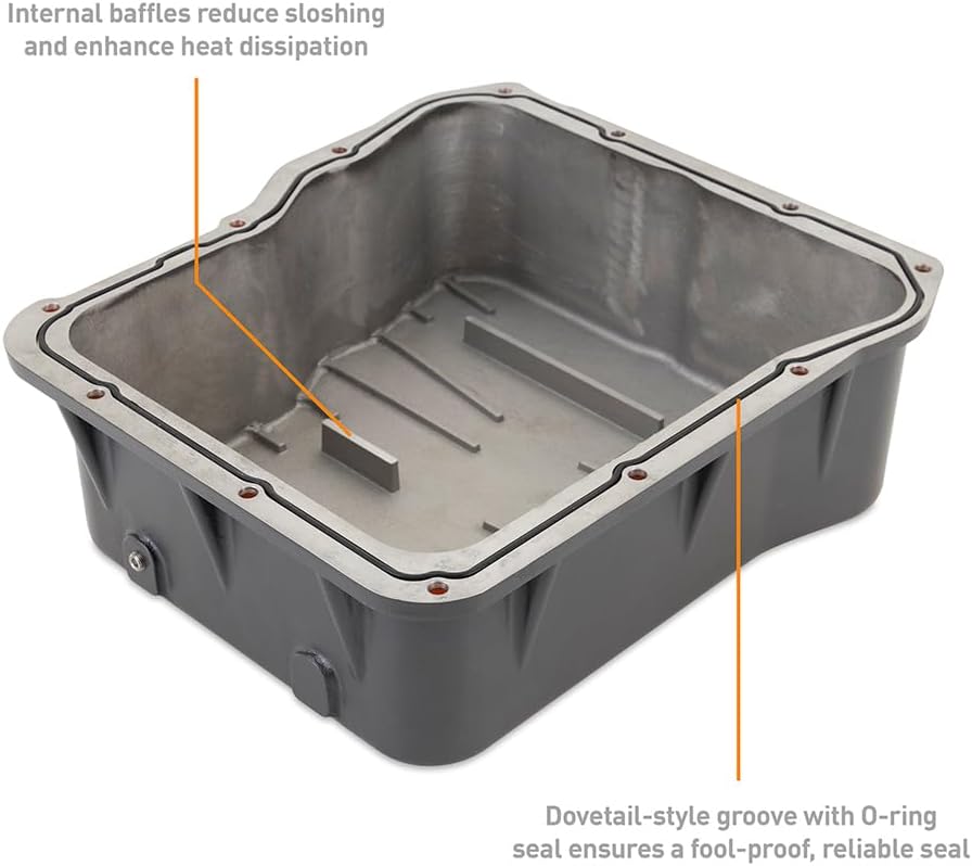 Mishimoto Aluminum Transmission Pan, Compatible with Chevy/GMC 6.6L Duramax 2001-2019
