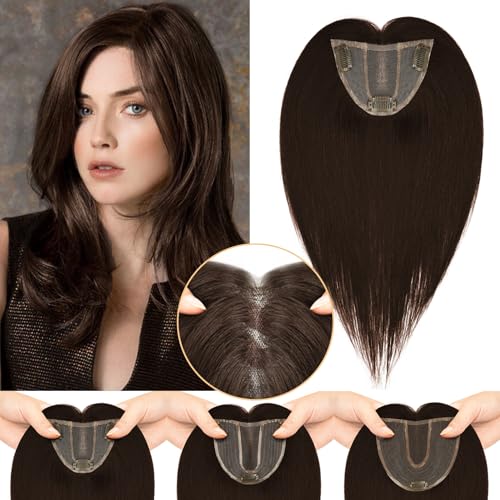 POWERASIA Hair Toppers for Women Real Human Hair Extensions 3.1