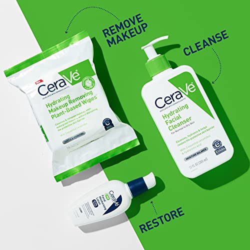 Cerave S4753000 Hydrating Facial Cleansing Makeup Remover Wipes| Plant Based Face Biodegradable In Home Compost| Wash Cloth| Suitable For Sensitive Skin thumb #5