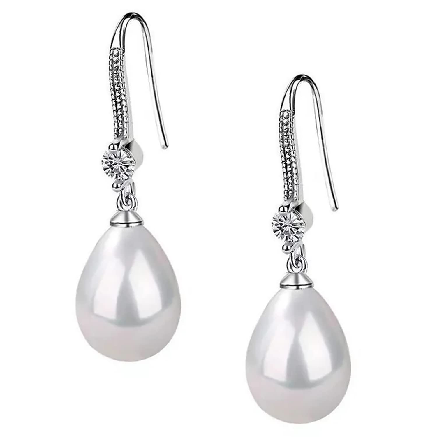 Peora Pearl Studded Silver Plated Drop Earrings Fashion Stylish Jewellry Gift For Girls & Women (PX8E82) (B0BX3QMKQP) Amazon Price History, Amazon Price Tracker