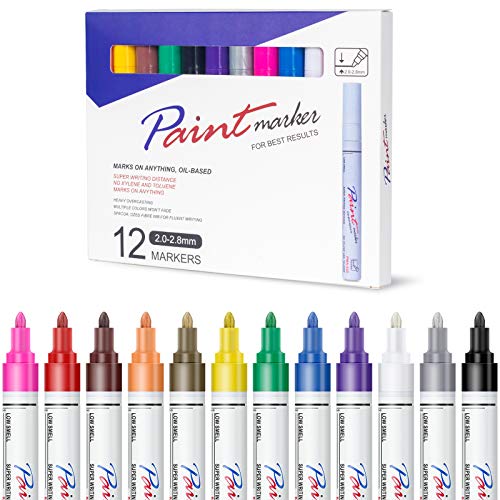 Premium Acrylic Paint Pen on Almost Anything Never Fade Quick Dry and Permanent, Oil-Based Waterproof Paint Marker Pen Set for Rock Painting, Porcelain, Glass Painting, Stones, Fabric, Wood & Tires