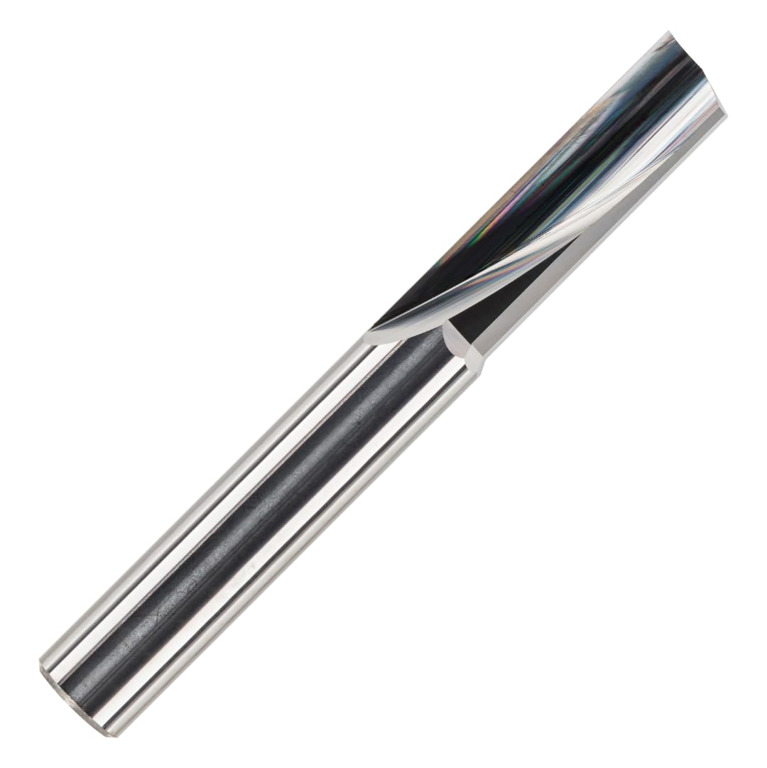 Rennie Tools - 10mm x 32mm Flute x 10mm Shank Solid Carbide O Flute Straight Router Bit / Single Flute For Plastic, Acrylic, Perspex Etc. 1F Cutter For CNC's.