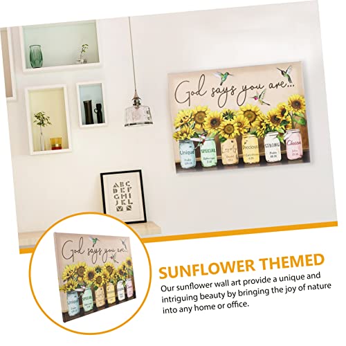 Lienzo de girasol para sala: decoración rústica de madera que alegra tu hogar 6