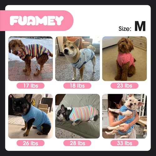 Image of FUAMEY Dog Recovery Suit Male,Dogs Surgery Neuter Suits Puppy Spay Shirts for Female Protect Dog's Skin Anti Licking Abdominal Wounds Doggie Onesie Pet Bodysuit Alternative to Cone Polka Dot M